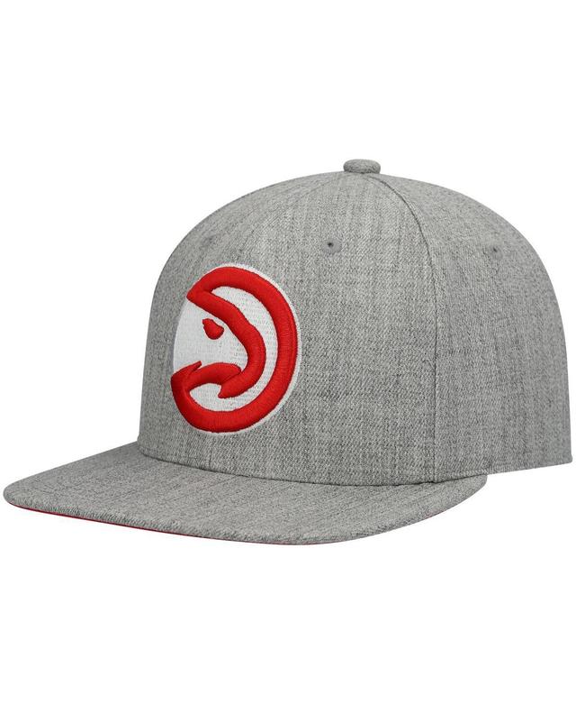 Mens Mitchell & Ness Heathered Gray Atlanta Hawks 2.0 Snapback Hat Product Image