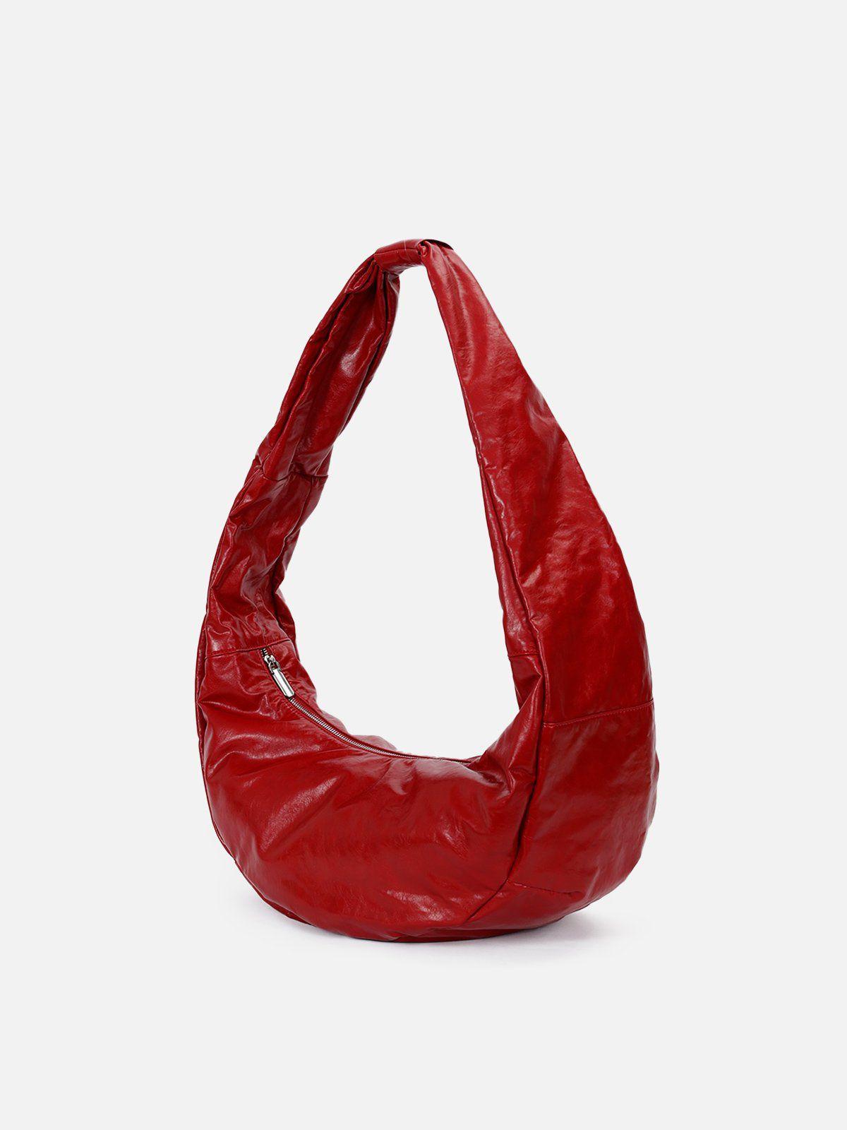 Red Faux Leather Diagonal Bag Product Image