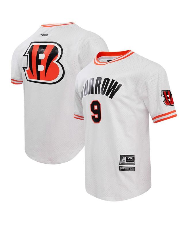 Mens Pro Standard Joe Burrow White Cincinnati Bengals Player Name and Number Mesh T-shirt Product Image