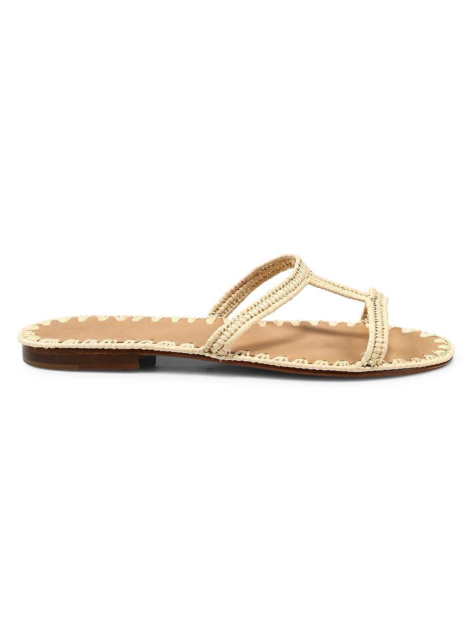 Womens Iris Woven Raffia Slide Sandals product image