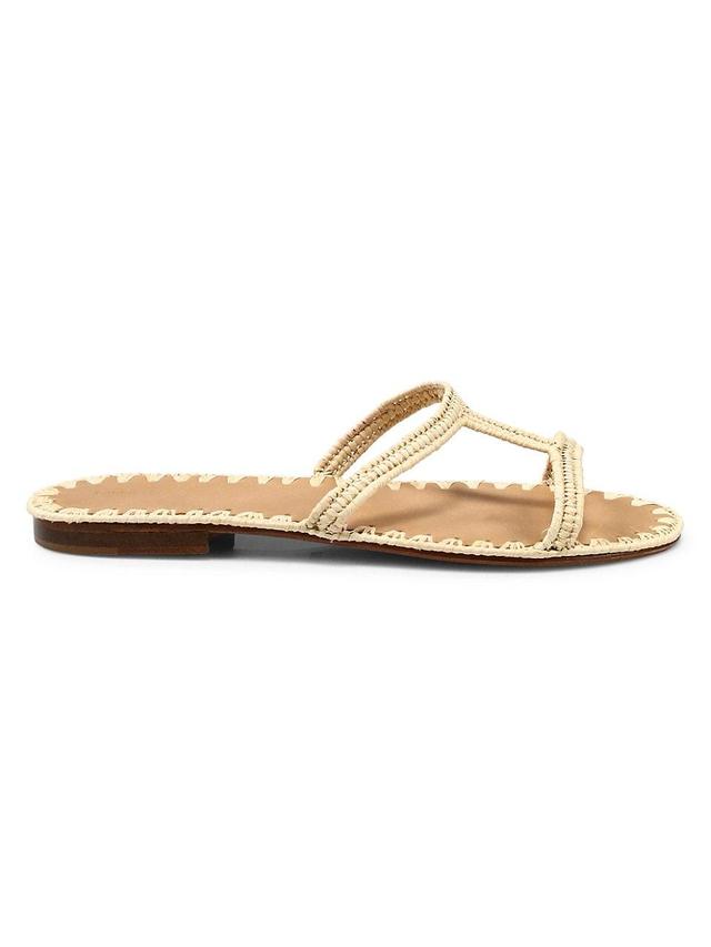 Womens Iris Woven Raffia Slide Sandals Product Image