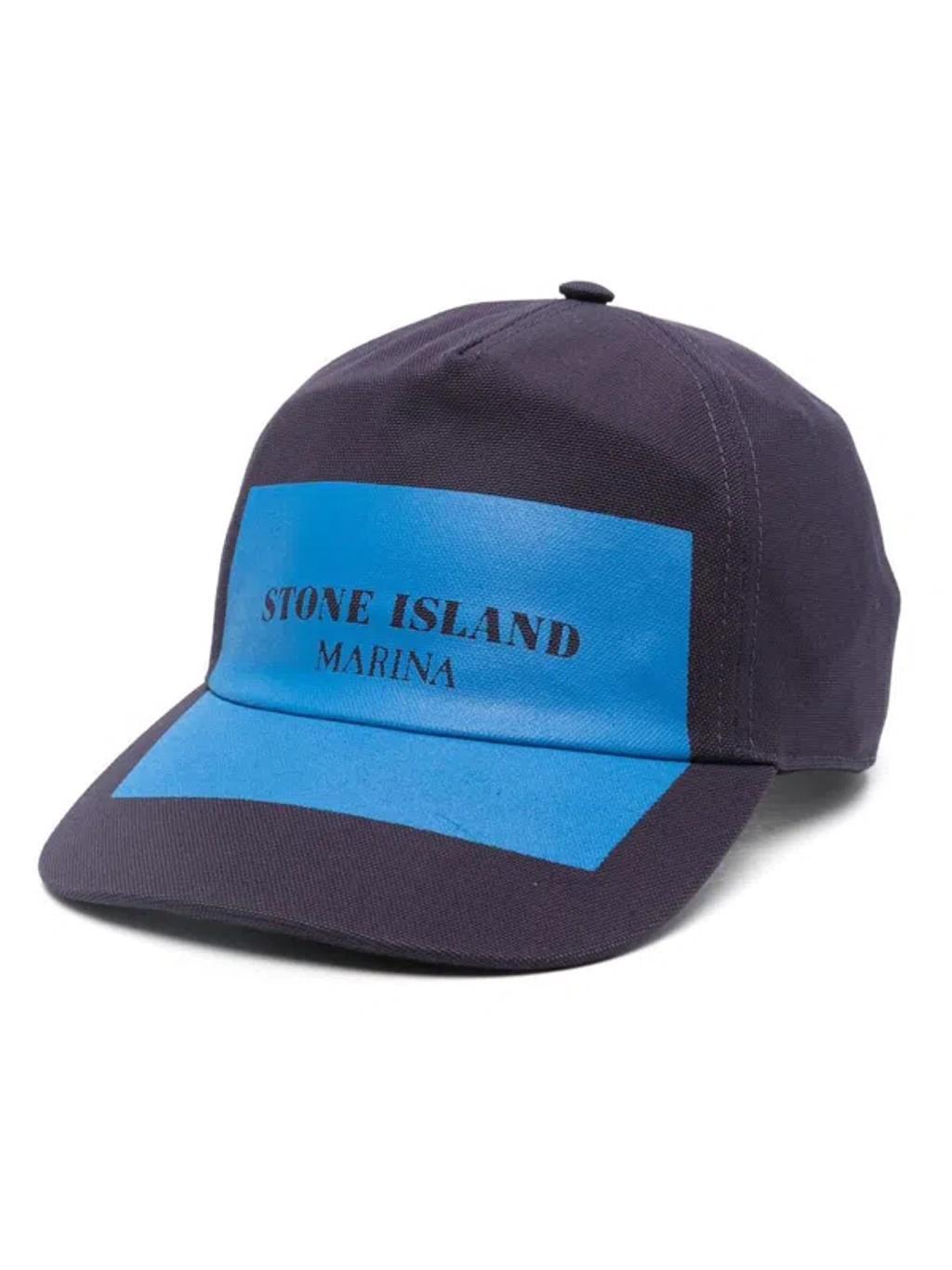 STONE ISLAND Hats In Blue Product Image