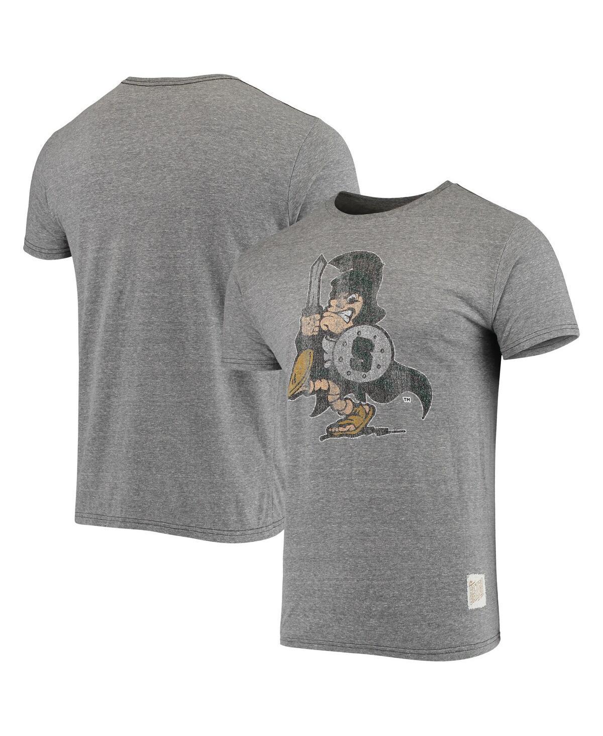 Mens Original Retro Brand Heathered Gray Michigan State Spartans Vintage-Inspired Logo Tri-Blend T-shirt Product Image