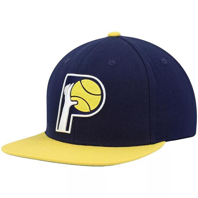 Mens Mitchell & Ness /Gold Indiana Pacers Hardwood Classics Team Two-Tone 2.0 Snapback Hat, Blue Product Image