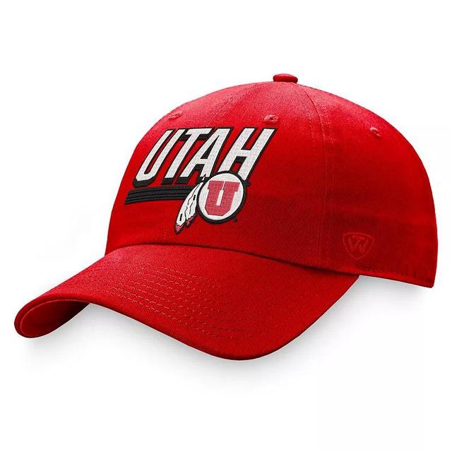 Mens Top of the World Red Utah Utes Slice Adjustable Hat Product Image