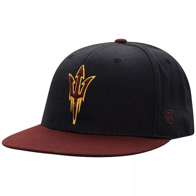 Mens Top of the World /Maroon Arizona State Sun Devils Team Color Two-Tone Fitted Hat Product Image