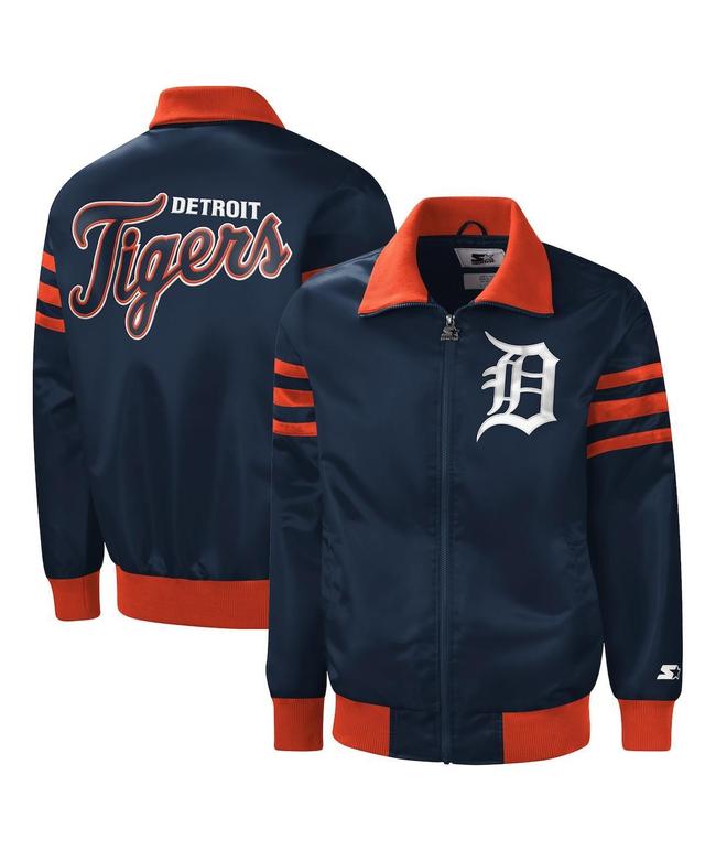 Mens Starter Detroit Tigers The Captain II Full-Zip Varsity Jacket Blue Product Image