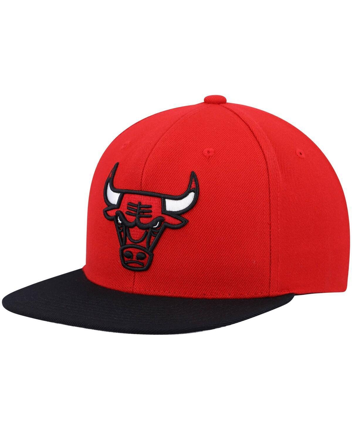 Mens Mitchell & Ness Red/Black Chicago Bulls Team Two-Tone 2.0 Snapback Hat Product Image