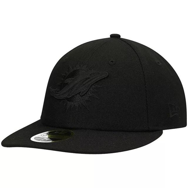 Mens New Era Black Miami Dolphins Black Low Profile 59FIFTY II Fitted Hat Product Image