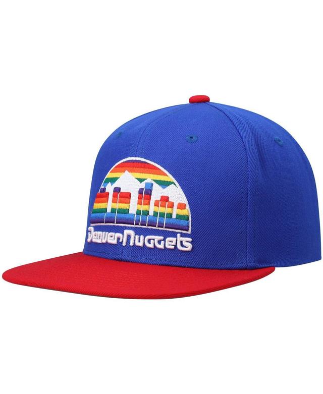 Mens Mitchell & Ness Royal/Red Denver Nuggets Hardwood Classics Team Two-Tone 2.0 Snapback Hat Product Image