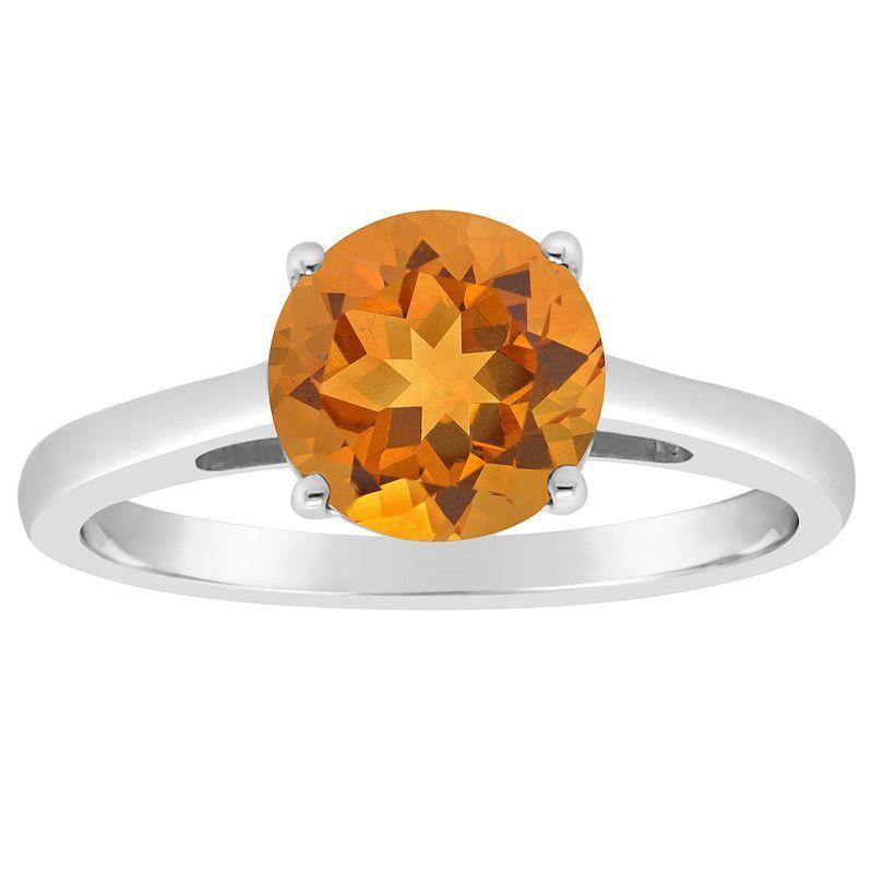 Alyson Layne 14k Gold Round Citrine Solitaire Ring, Womens Product Image