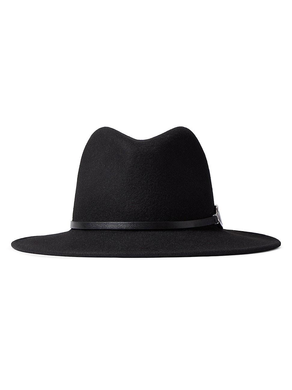 Womens Vlogo the Bold Edition Merino Wool and Leather Fedora Hat product image