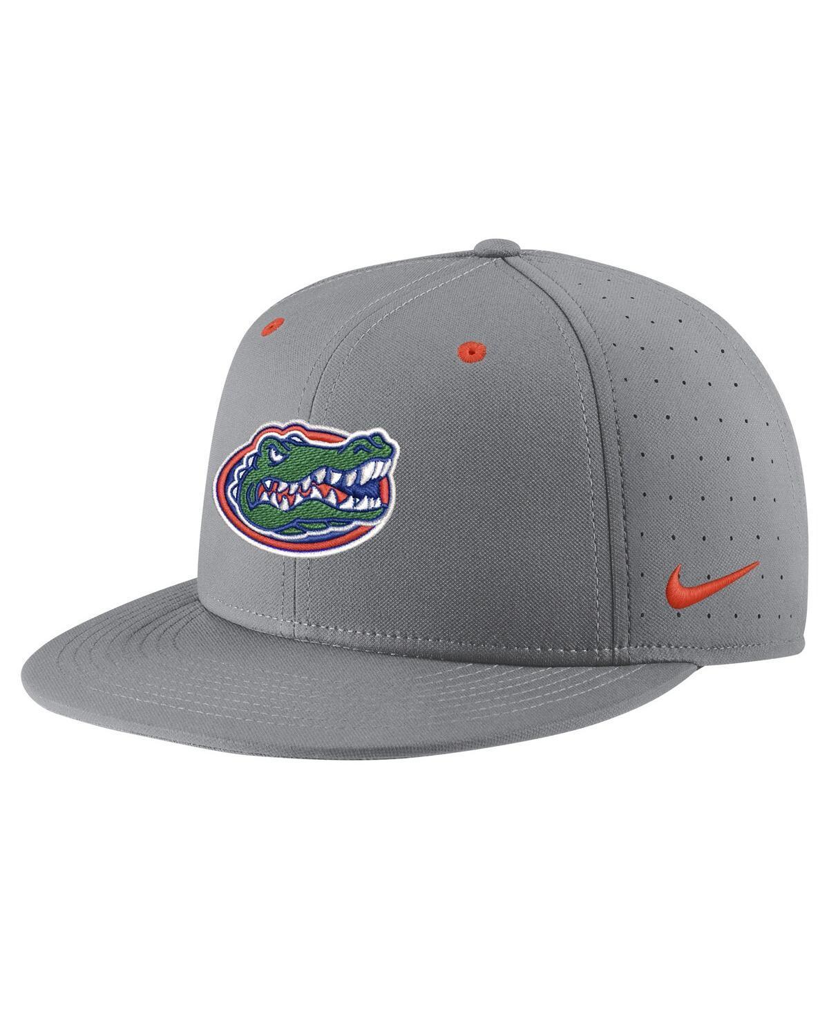 Mens Nike Gray Florida Gators USA Side Patch True AeroBill Performance Fitted Hat Product Image