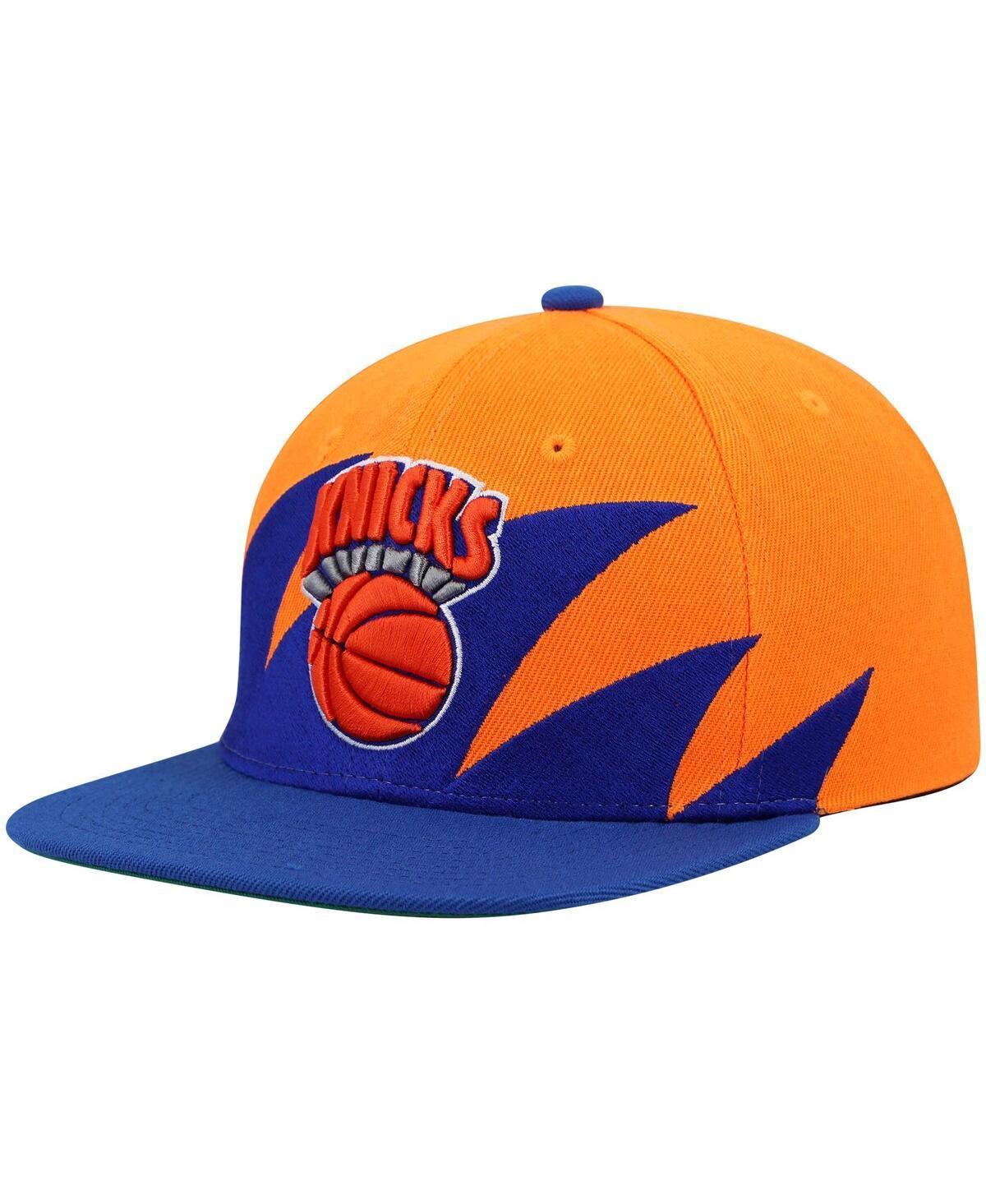 Mens Mitchell & Ness /Blue New York Knicks Hardwood Classics Sharktooth Snapback Hat Product Image