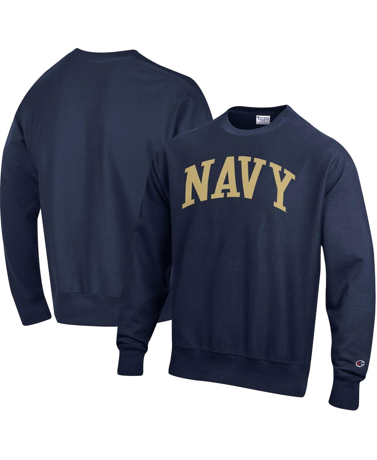 Mens Champion Midshipmen Arch Reverse Weave Pullover Sweatshirt Blue Product Image