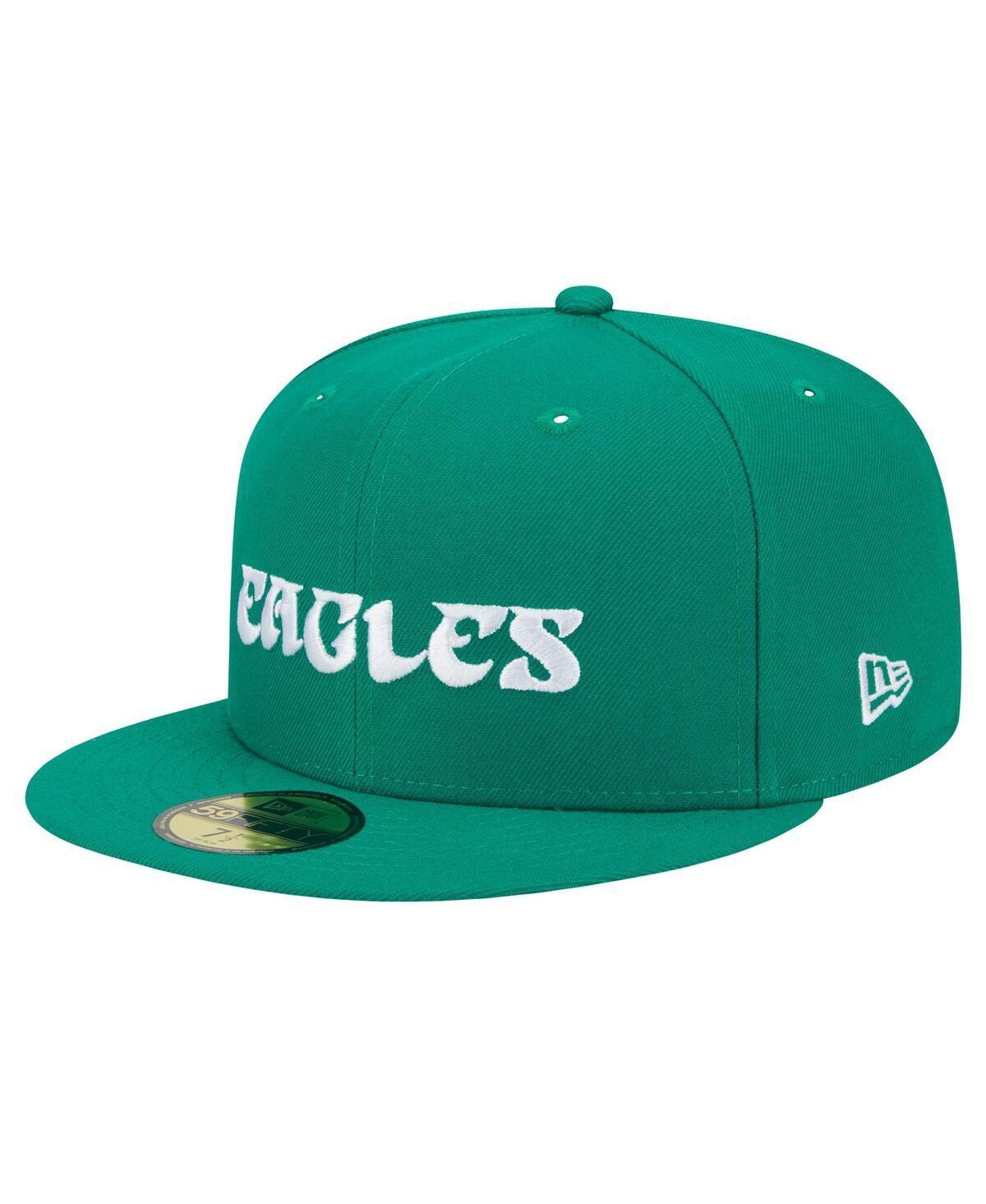 Mens New Era Kelly Green Philadelphia Eagles Historic Wordmark 59FIFTY Fitted Hat Product Image