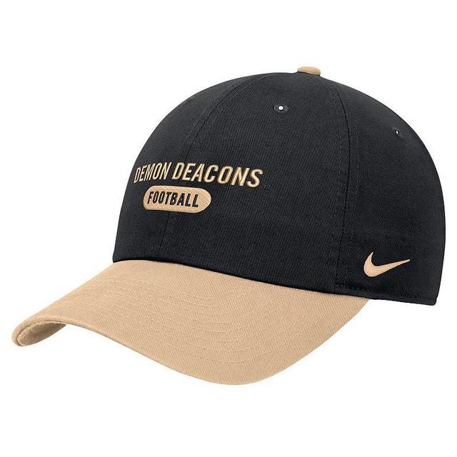 Mens Nike Black Wake Forest Demon Deacons Colorblock Club Adjustable Hat Product Image