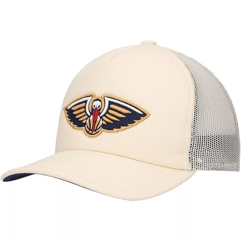 Mens Mitchell & Ness Cream New Orleans Pelicans Trucker Adjustable Hat Product Image