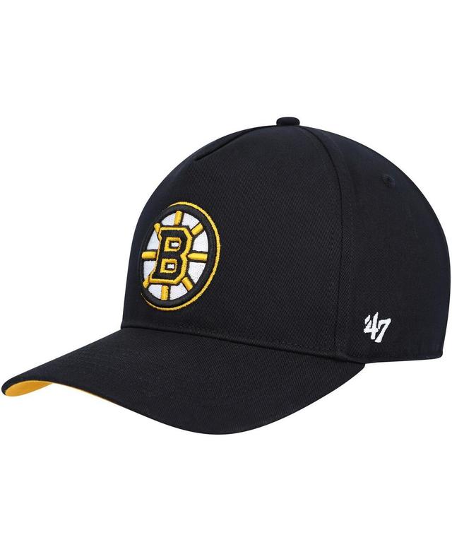 Mens 47 Brand Black Boston Bruins Primary Hitch Snapback Hat Product Image