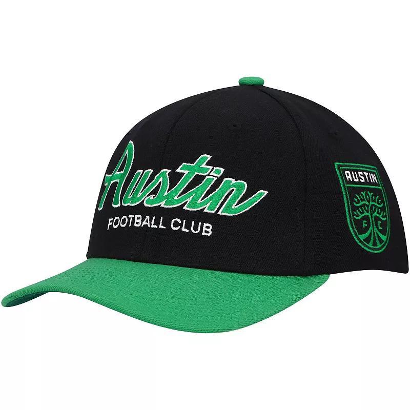 Mens Mitchell & Ness Black Austin Fc Team Script 2.0 Stretch Snapback Hat Product Image