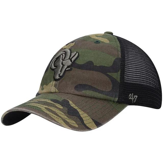 Mens 47 Camo Los Angeles Rams Branson Clean Up Trucker Hat Product Image