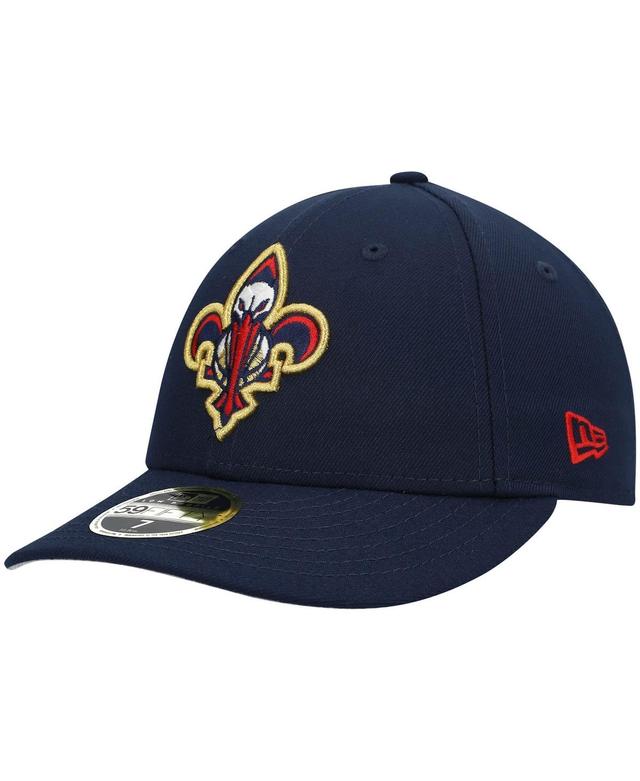 Mens New Era New Orleans Pelicans Team Logo Low Profile 59FIFTY Fitted Hat Blue Product Image