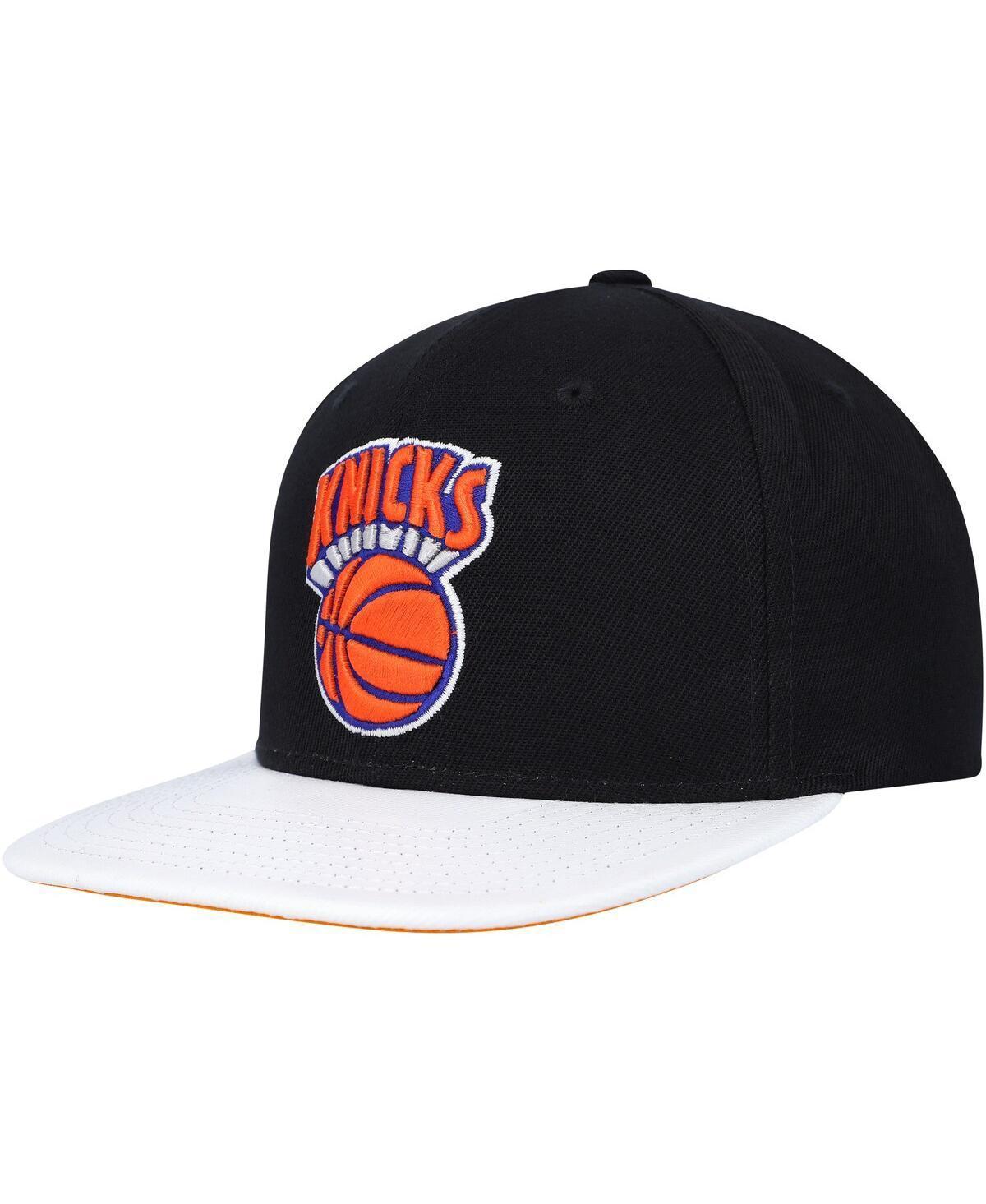 Mens Mitchell & Ness /White New York Knicks Hardwood ClassicsWear Away VisorSnapback Hat Product Image