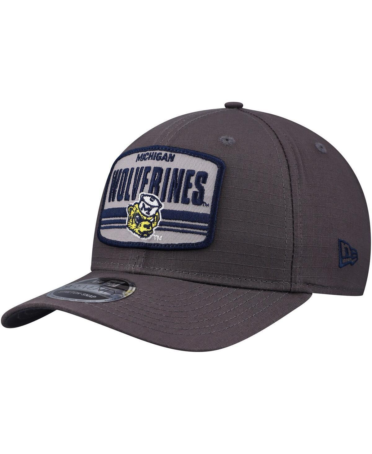 Mens New Era Charcoal Michigan Wolverines Team Elevated 9SEVENTY Adjustable Hat Product Image