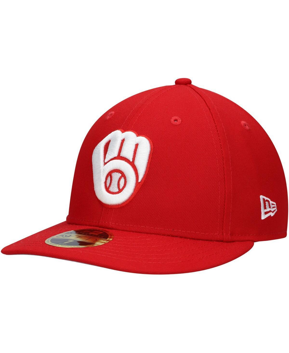 Mens New Era Scarlet Milwaukee Brewers Low Profile 59FIFTY Fitted Hat Product Image