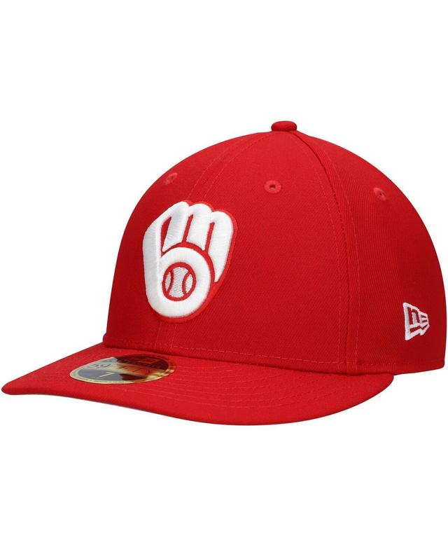 Mens New Era Scarlet Milwaukee Brewers Low Profile 59FIFTY Fitted Hat Product Image