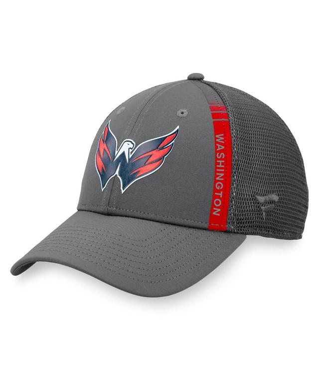 Mens Fanatics Charcoal Washington Capitals Authentic Pro Home Ice Trucker Snapback Hat Product Image