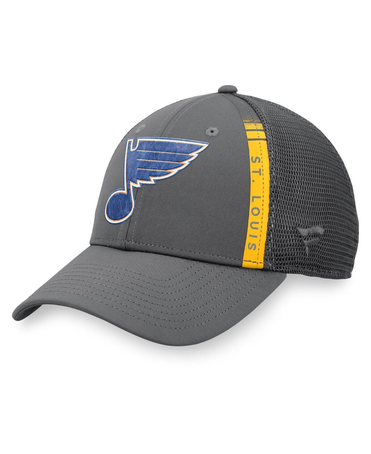 Mens Fanatics Charcoal St. Louis Blues Authentic Pro Home Ice Trucker Snapback Hat Product Image