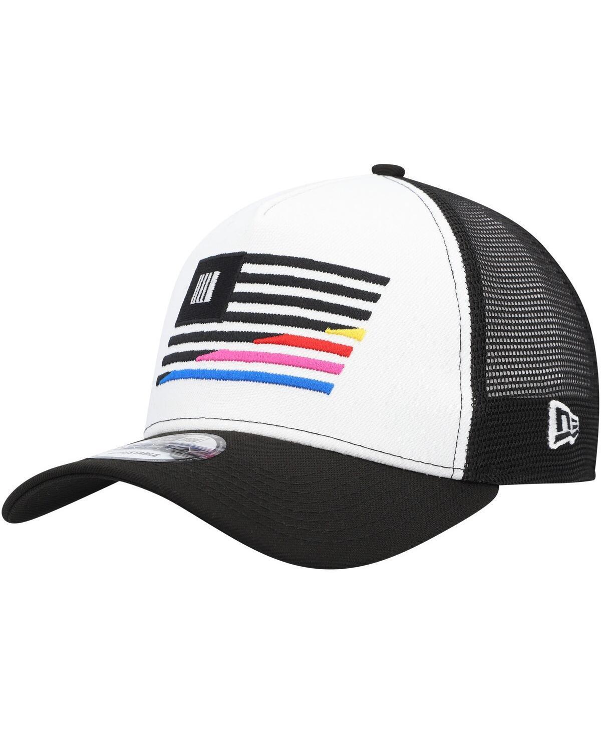 Mens New Era Black Nascar 9FORTY A-Frame Trucker Snapback Hat - Black Product Image