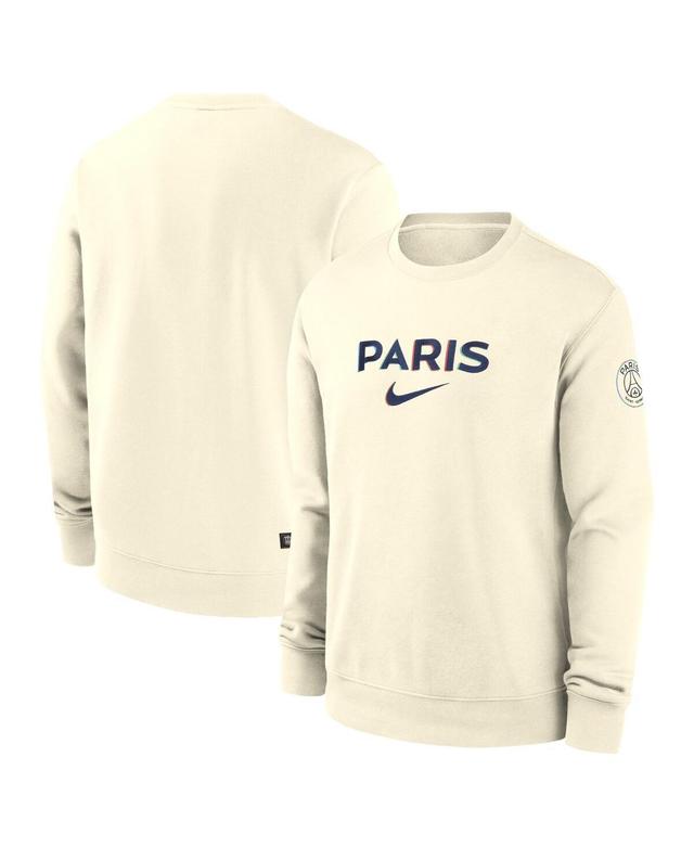 Nike Mens Cream Paris Saint-Germain Club Pullover Sweatshirt Product Image