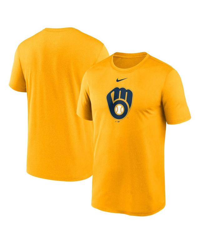 Mens Nike Gold Milwaukee Brewers Legend Fuse Large Logo Performance T-Shirt Product Image