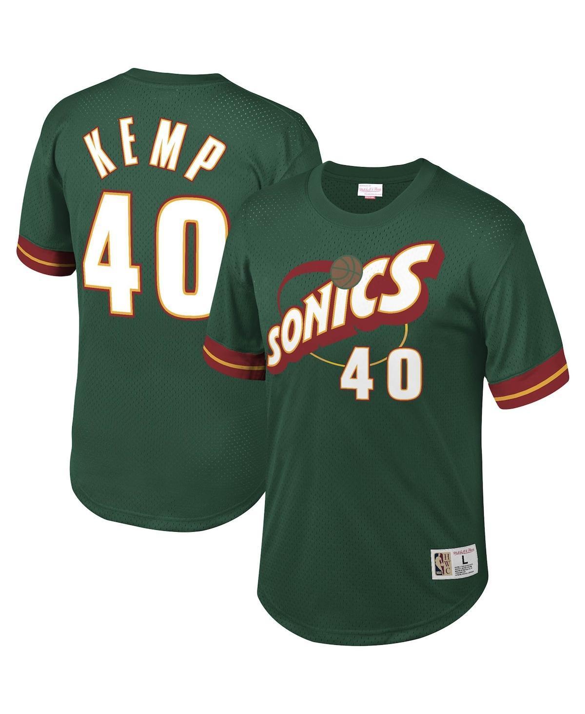 Mens Mitchell & Ness Shawn Kemp Green Seattle SuperSonics Mesh T-Shirt Product Image