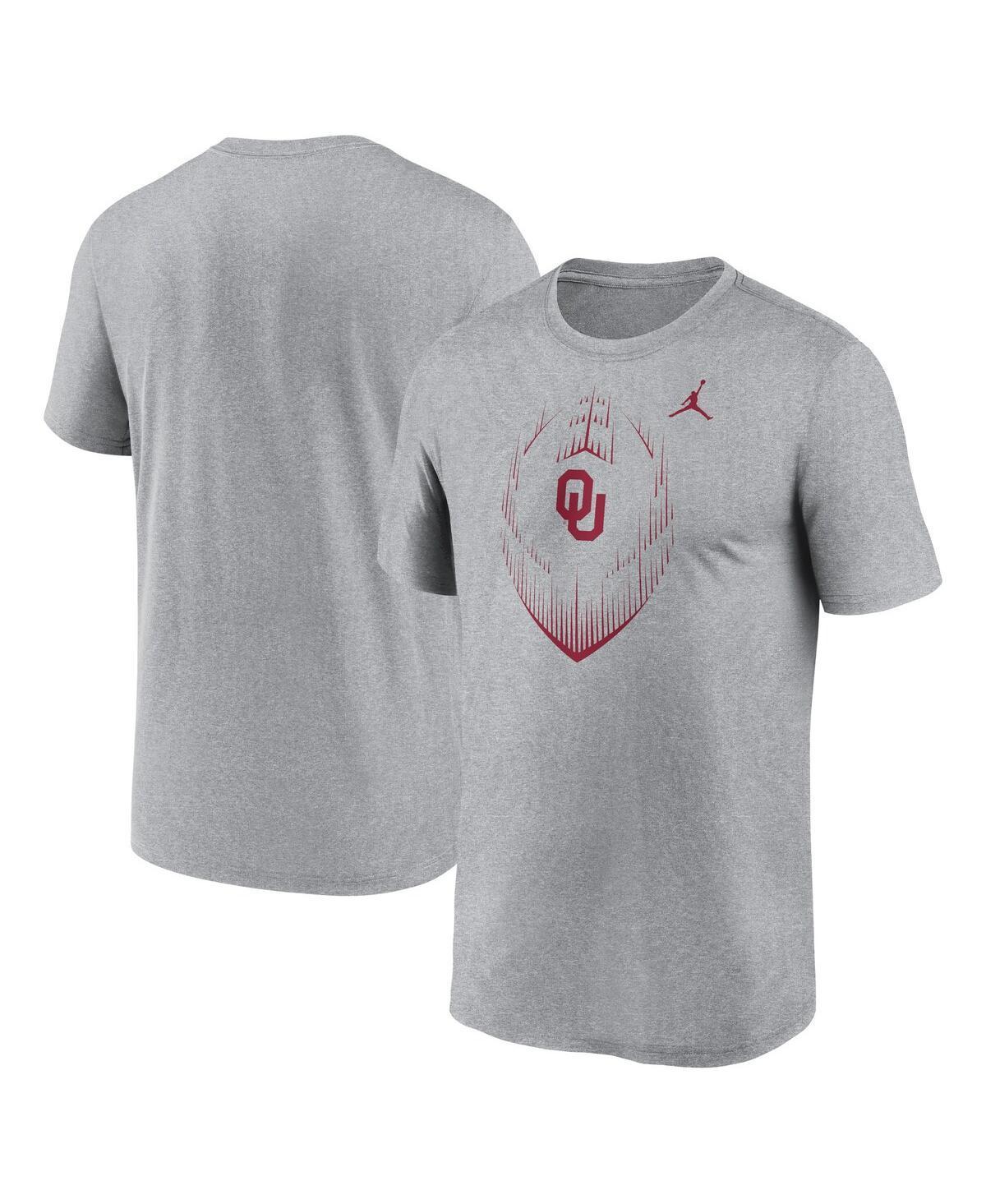 NIKE Jordan Men's Heather Gray Oklahoma Sooners Primetime Legend Icon Performance T-shirt Product Image