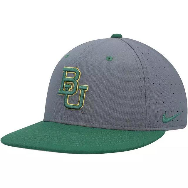 Mens Nike Gray Baylor Bears Aero True Baseball Performance Fitted Hat Product Image