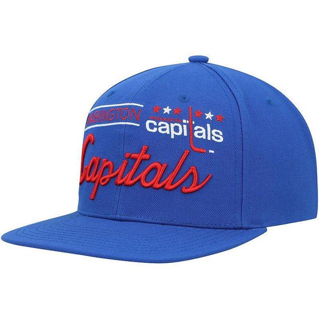 Mens Mitchell & Ness Washington Capitals Retro Lock Up Snapback Hat Product Image