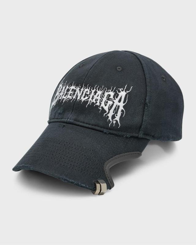 Mens Distressed Metal Logo Baseball Cap Product Image