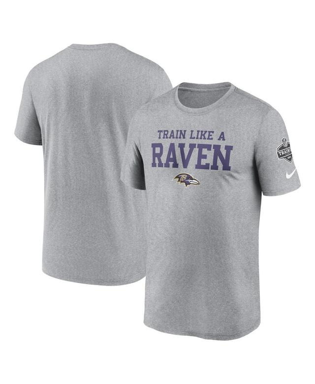 Mens Nike Heather Gray Baltimore Ravens 2024 NFL Training Camp Legend Performance T-Shirt Product Image