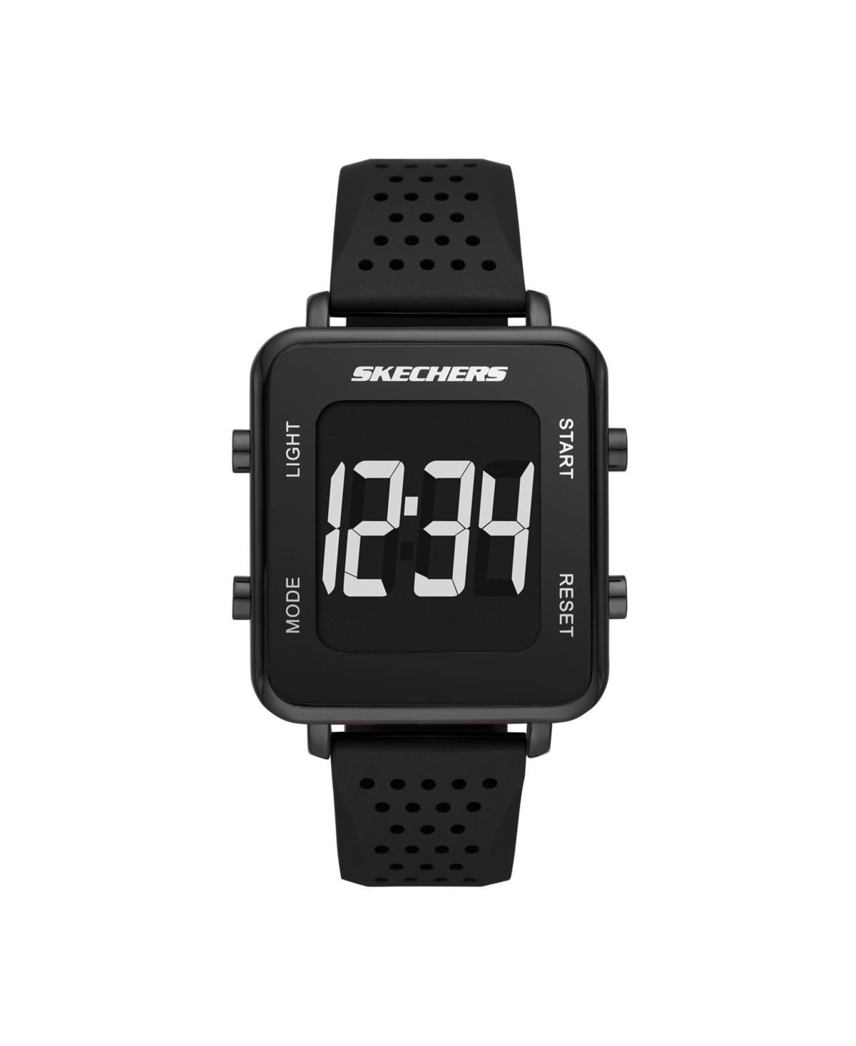 Skechers Mens Naylor Digital, Black-Tone Alloy Watch - Black Product Image