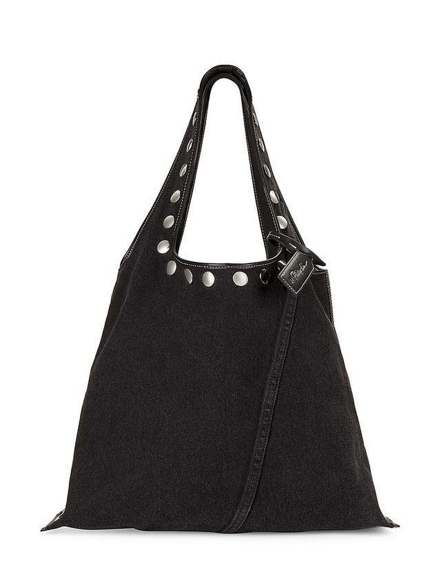 Womens Market Studded Denim Tote Bag Product Image