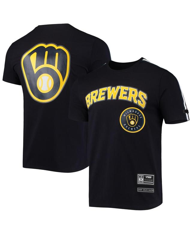 Mens Pro Standard Navy Milwaukee Brewers Taping T-shirt Product Image