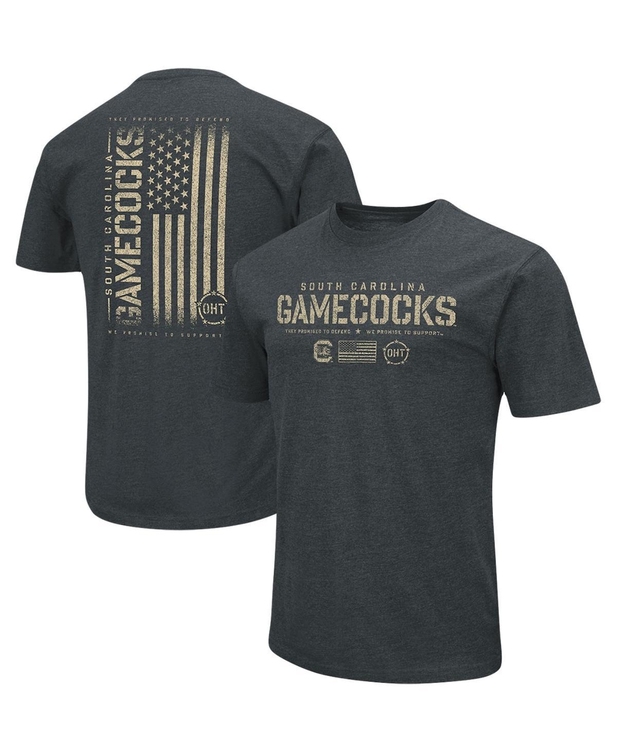 Mens Colosseum Heathered Black South Carolina Gamecocks OHT Military Appreciation Flag 2.0 T-Shirt Product Image