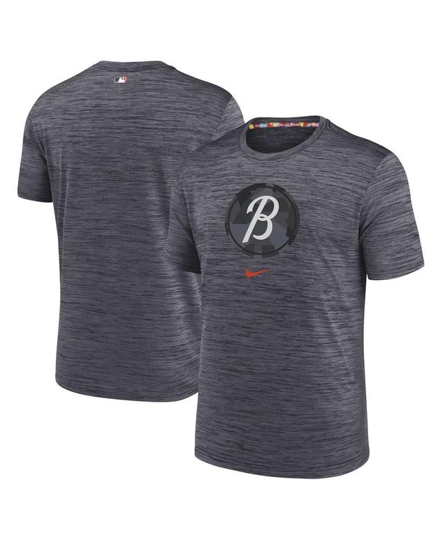 Mens Nike Charcoal Baltimore Orioles City Connect Velocity Practice Performance T-shirt Product Image