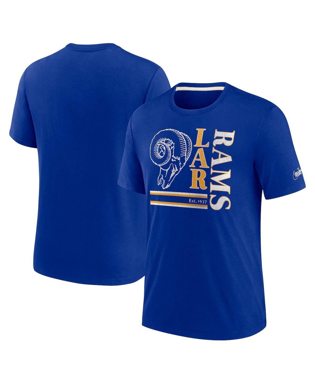 NIKE Royal Los Angeles Rams Wordmark Logo Tri-blend T-shirt Product Image