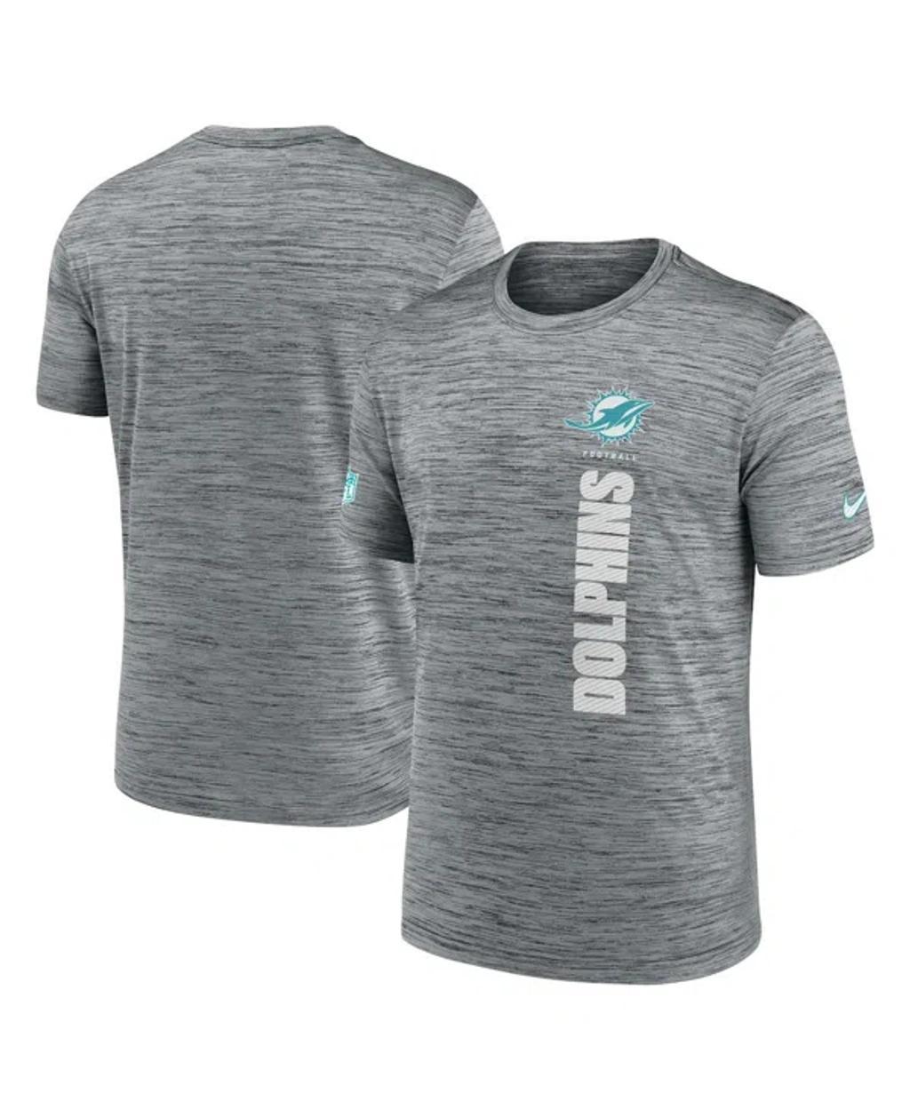 NIKE Men's Gray Miami Dolphins 2024 Sideline Velocity Performance T-shirt Product Image