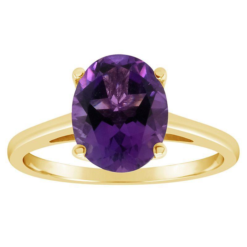 Alyson Layne 14k Gold Oval Amethyst Solitaire Ring, Womens Product Image