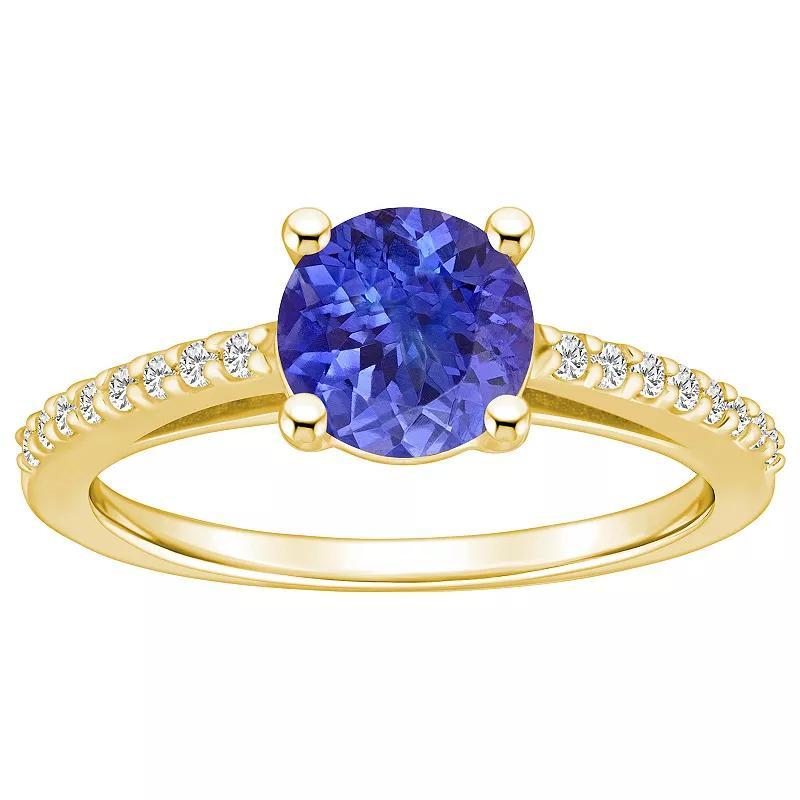 Alyson Layne 10k Gold Round Gemstone 1/6 Carat T.W. Diamond Ring, Womens, Tanzanite Product Image